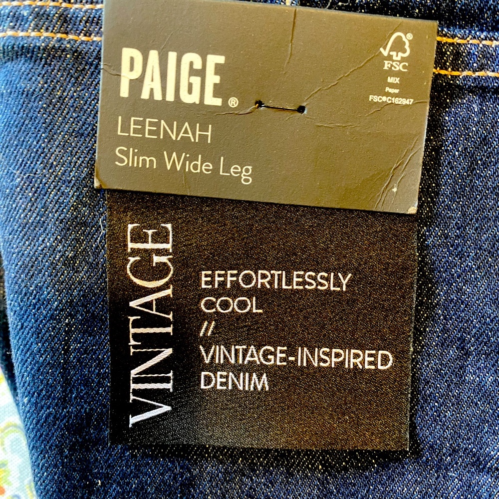Paige Leenah Slim Wide-Leg Denim Jeans - Picture 8 of 10